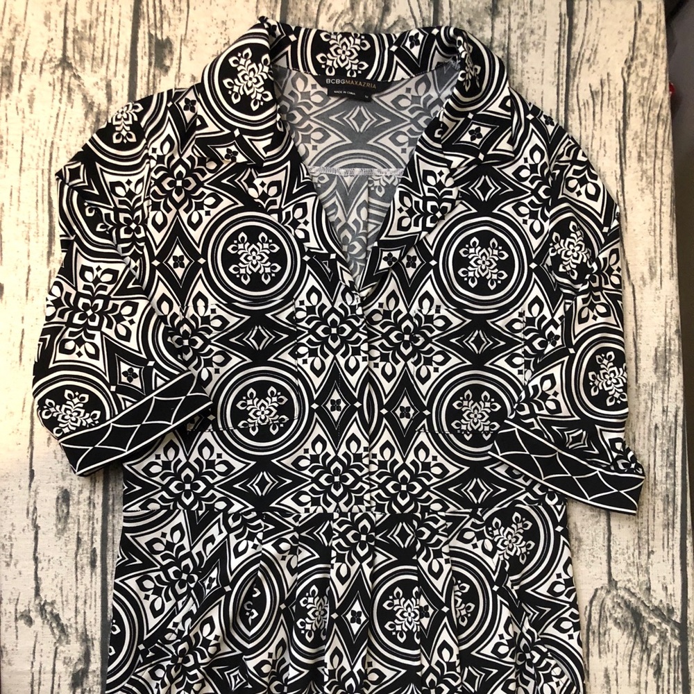 BCBG Black & White Dress